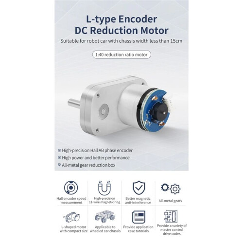 L-Type Encoder  Reduction Motor All-Metal Gears Better Magnetic Anti-Interference for Wheeled Car Chassis Kit A 2