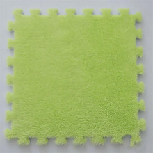 Plush Rug Interlocking Floor Mat Green Soft Play Mat for Living Room Bedroom Gym Yoga