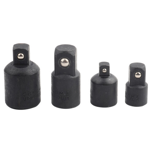 4pcs Chrome Vanadium Socket Adapter Set 1/2" 3/8" 1/4" Black 1