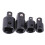 4pcs Chrome Vanadium Socket Adapter Set 1/2" 3/8" 1/4" Black 8
