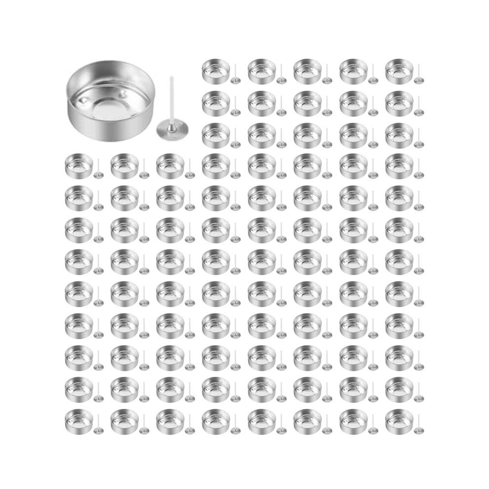 450Pcs Aluminum Tea S Cups, Metal Tea Tins With 450 Pcs Candle Wicks Empty Candle For Candle Lovers Light 6031406121437