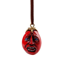 Cute Cartoon Resin Hanging Ornament4x3cm with Red Ribbon for Christmas Tree Decorations