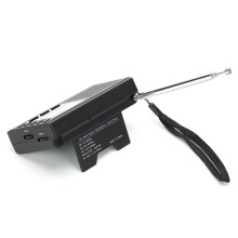 Mini Portable FM/MW/SW Radio with Alarm Clock, Black, 111x70x26mm