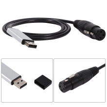 Mini-USB-zu-DMX512-Adapter-Controller für Bühnenbeleuchtung, Schwarz, 1m