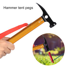3 Farben Tragbarer Aluminium Zeltpflockzieher mit Hammer – Outdoor Camping Werkzeug