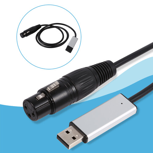 Mini-USB-zu-DMX512-Adapter-Controller für Bühnenbeleuchtung, Schwarz, 1m 2