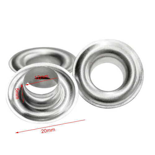 1000 pezzi eyelet argento da 12 mm per scarpe, cappelli e abbigliamento 2