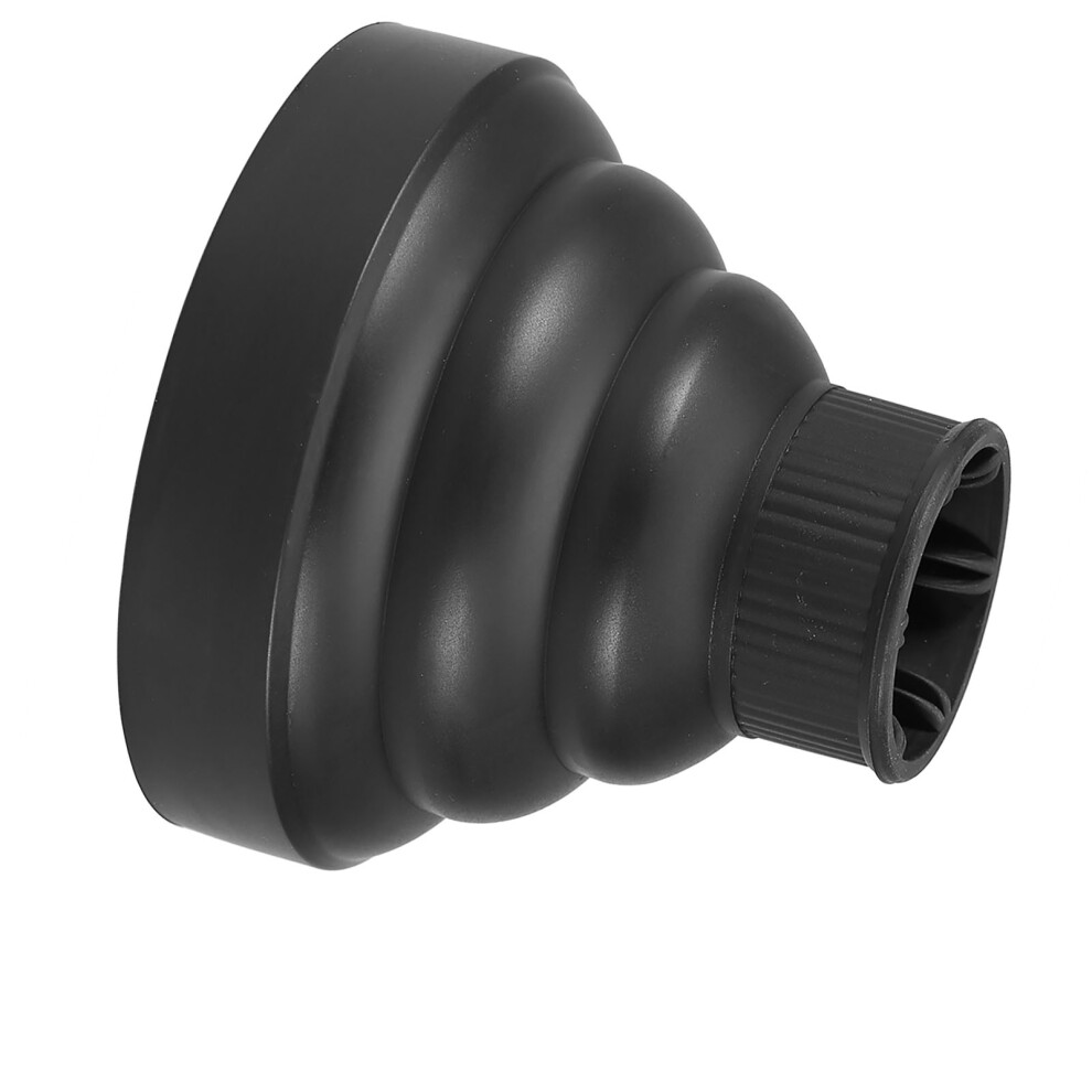 Black Foldable Silicone Hair Dryer Diffuser For Even Heat Distribution (Black)