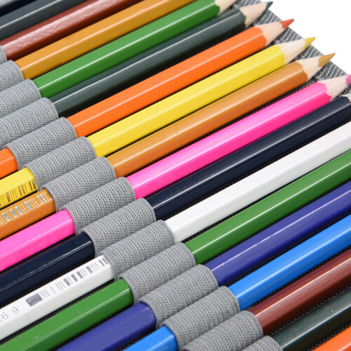 Large Brown Pencil Case 150 Slots PU Leather