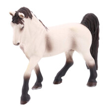 Miniature Horse Figurine 5.11 Inch Realistic PVC Model with Stable Standing for Desk and Photo Decor