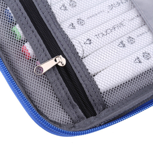 Portable Fabric Pencil Case Blue 2