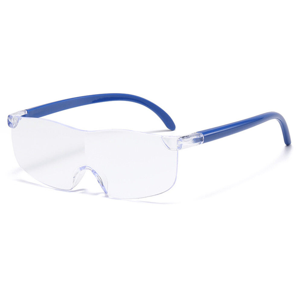 Zhouq-Outdoors (Blue, Three Times) Blue Light Blocking Rimless Reading Glasses