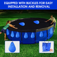 (Dark blue with hook (single), 8pcs) Freeze-Resistant PVC Pool Water Bags w/Hooks