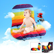 Universal Waterproof Soft Baby Stroller Cushion Rainbow Striped Car Seat 25.4cm