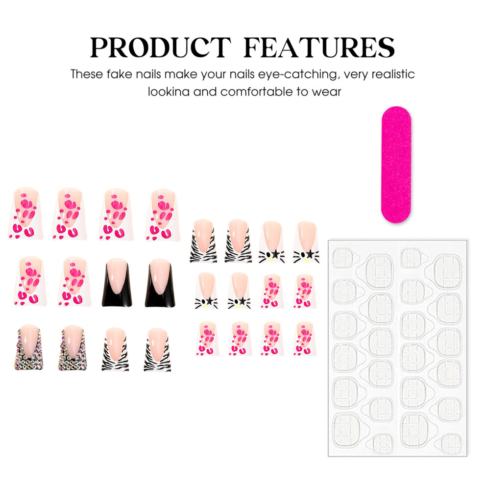 Reach-Tools 24Pcs Printed Duck Nail Tips - Durable & Comfortable