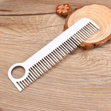 Stainless Steel Matte Pocket Comb — Durable 14x3.8x0.17CM Minimalist Mustache & Hair Tool