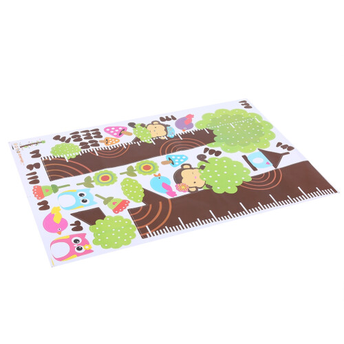 Owl Tree Height Growth Chart Wall Stickers 60x90cm Removable Kid Decor 2