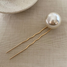 (L) Elegant Pearl Hairpin, U-Shape Hair Chopsticks Gift