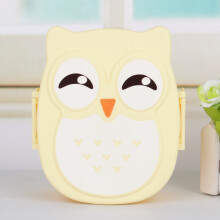 Cute Plastic Cartoon Owl Lunch Storage Box Food Safe & Microwave 480ml Purple
