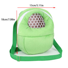 Comfortable Green Hamster Pet Carrier Bag 13x18cm with Adjustable Strap