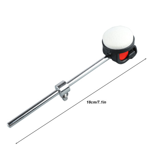 Metal Round Head Drum Beater Hammer 18cm, White Felt Tip, Percussion Tool 1