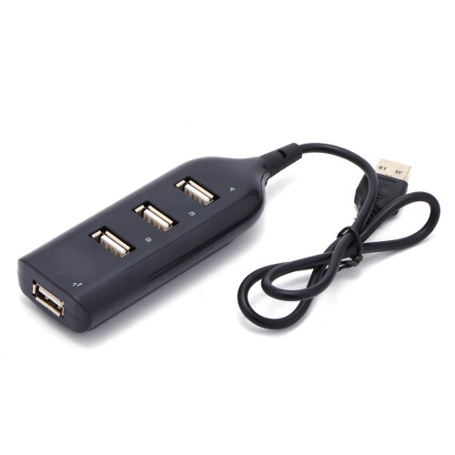 USB Micro 2.0 4-Port PC Hub Compact Fast Data Transfer Plastic White Finish 1