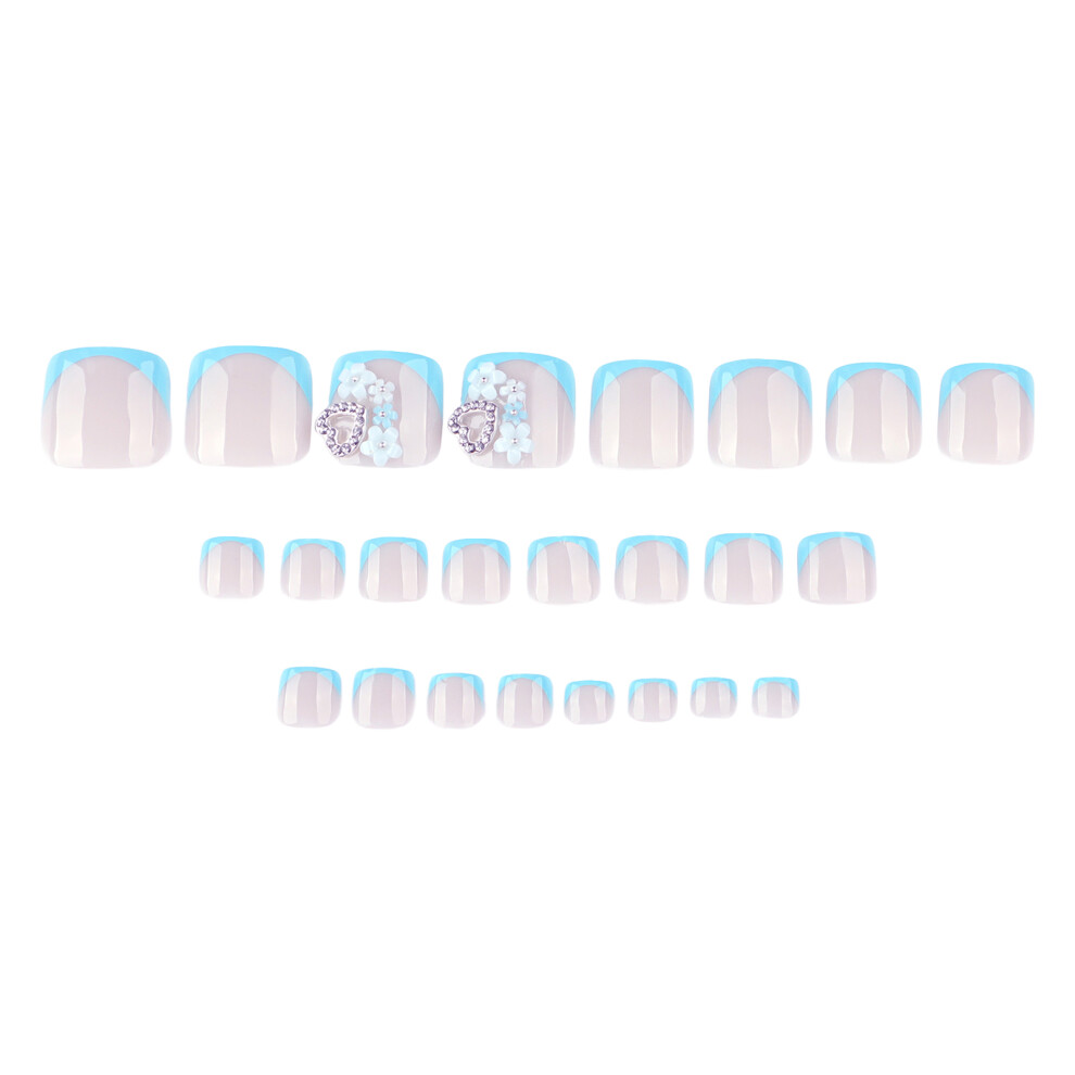 Creation-3C Blue Tip Fake Nails - Natural & Unbreakable For Women