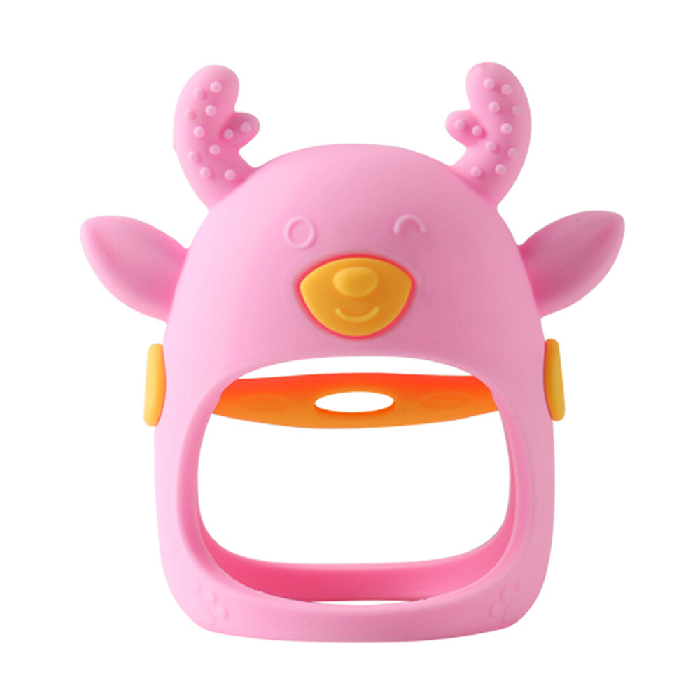Baby Deer Teether Mitten - Silicone Chew Toy for Infants 3+ Months