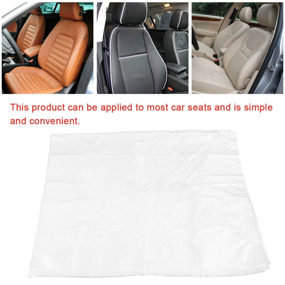 100Pcs Disposable Clear Plastic Car Seat Covers 140X80cm For Vehicles 3031393100241