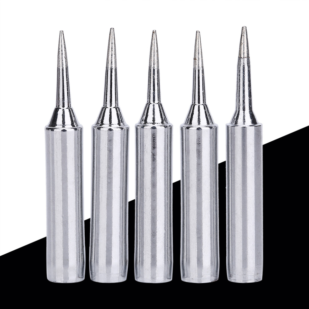 5 Pcs Soldering Iron Tips Set For 936 Welding Station Kit, Durable Silver 7671393102935