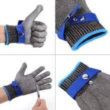 Stainless Steel Cut-Resistant Glove with Cotton Protector, Size L