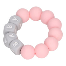 Bunter Silikon-Nuckelarmband für Babys und Kleinkinder Rosa