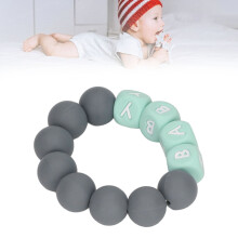 Buntes Baby-Silikon-Perlenarmband für Säuglinge und Jugendliche Dunkelgrau
