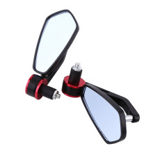 Universal Aluminum Motorcycle 7/8" Handlebar End Rearview Side Mirrors Red