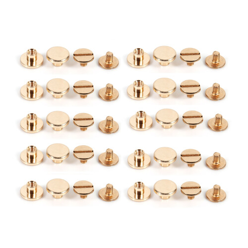 Solid Brass Button Stud Set for Leather DIY 5/6.5/8mm Rivets & Screw Nails Gold 2