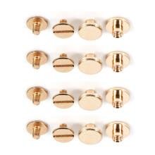 10 Gold Brass Studs 5/6.5/8mm Screwback