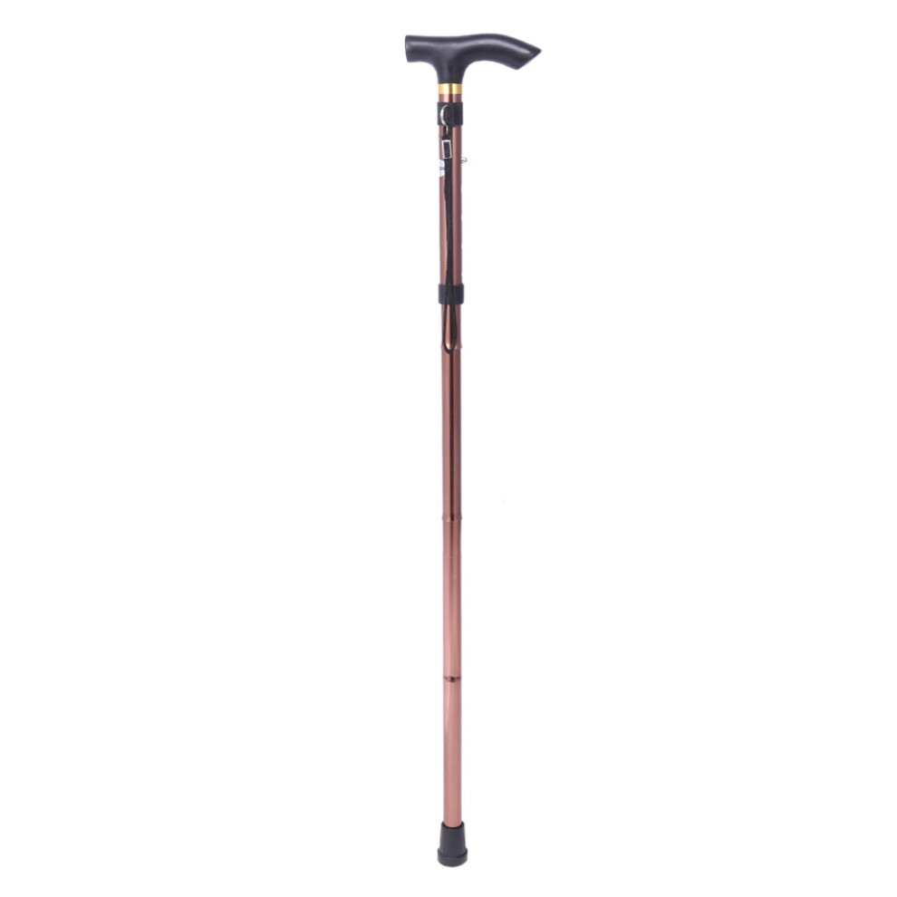 Light Handle Folding Cane Portable Antishock Telescopic Walking Stick, Coffee