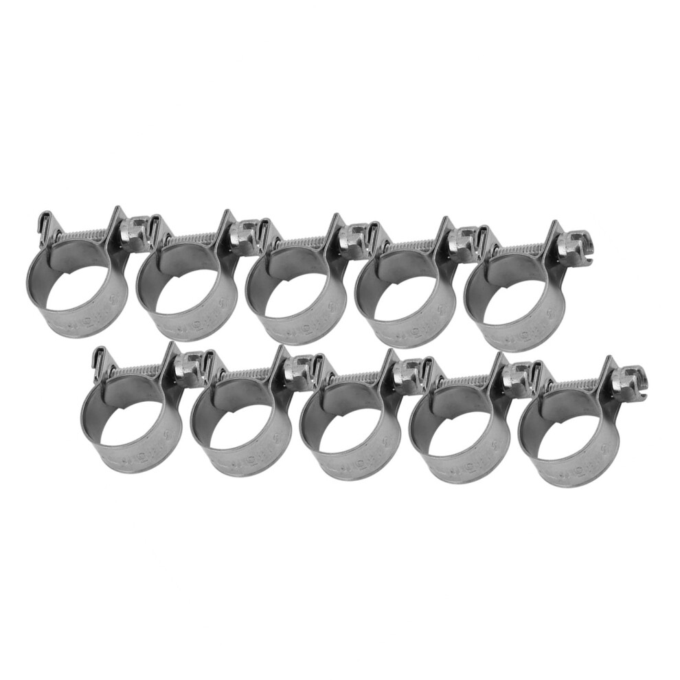 10Pcs Stainless Steel Fuel Line Clamp 6Mm-20Mm Adjustable Hose Clip 7891389273450