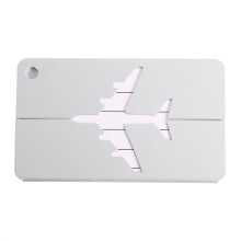 Luggage Baggage Tags 2PCS Aluminium Suitcase Name Address Holders Silver