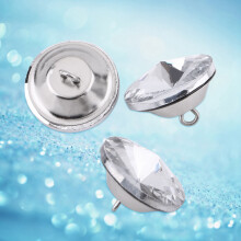50 Crystal Rhinestone Buttons 20mm Glass DIY