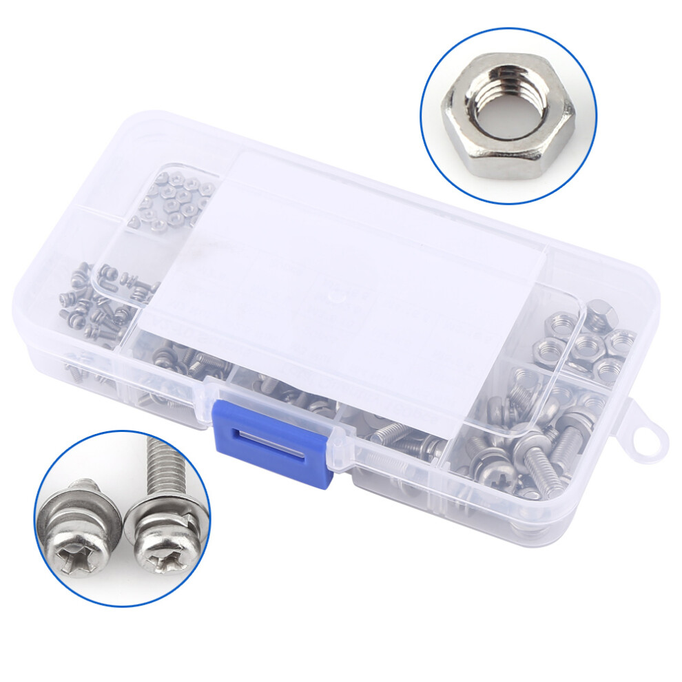 Stainless Steel Ss304 Screw Nut Assortment Kit 160Pcs M2-M5 Durable Fasteners 9461393033647