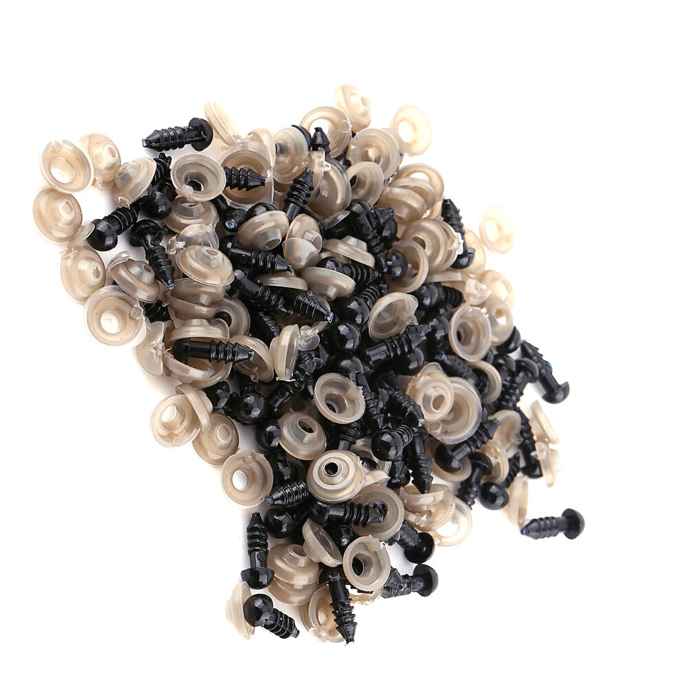 Diy Craft Supplies: 100Pcs Black Plastic Doll Eyes 10Mm For Teddy Bear & Animal 8751389273920
