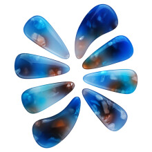 Set de 8 protections pour doigts de guzheng en silicone polymère, lisses et élastiques, couleur Tides