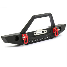 RC Crawler Front Bumper Metal with LED Lights for Axial 1/10 Scale Upgrade Accessories