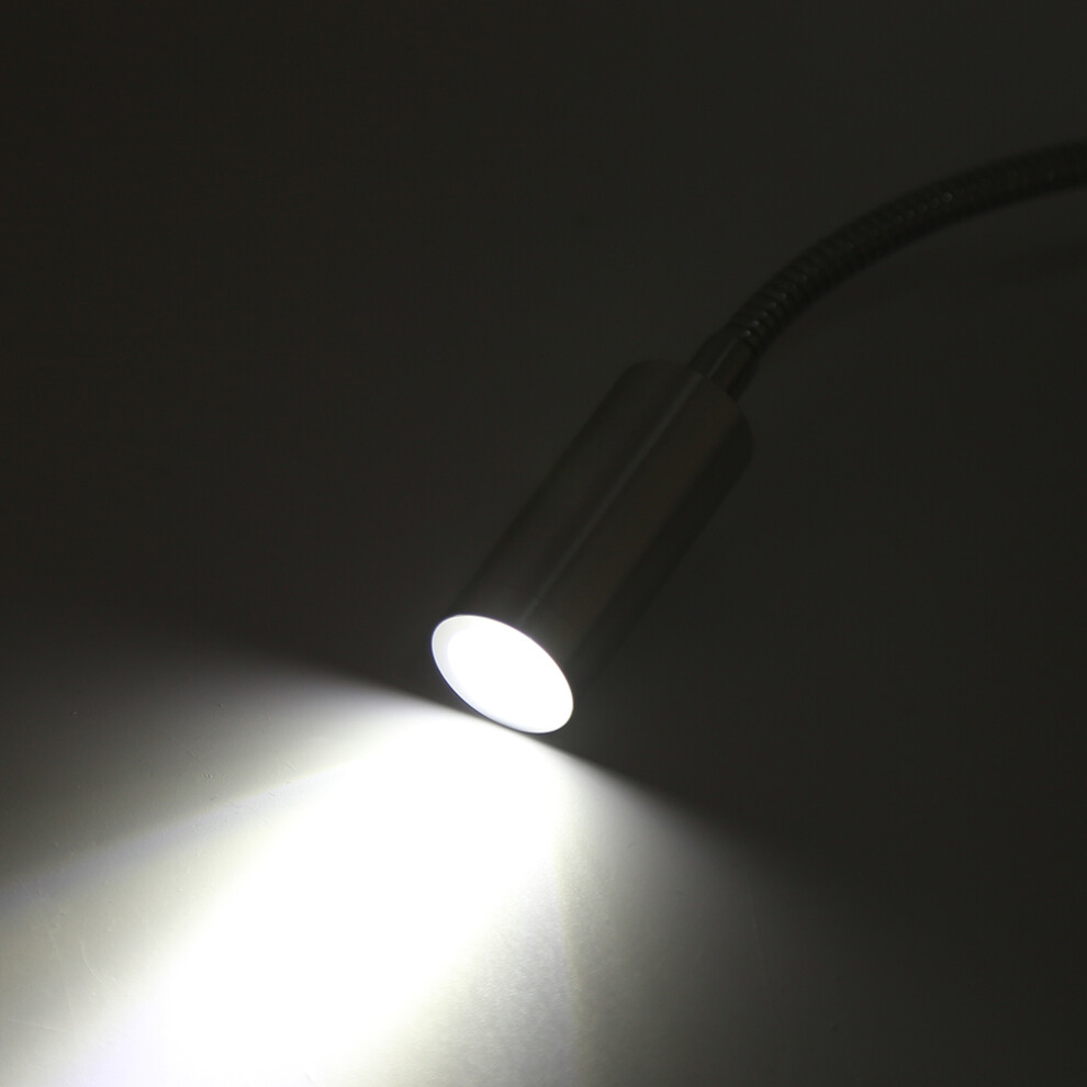 Led Bed Reading Light 3W Cool White Flexible Gooseneck Ac85-265V Bedroom Lamp 9411389276350