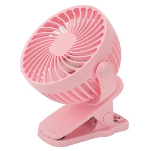 Clip-on ventilator ABS 720 rotation 3-hastighed USB/batteri lyserød 1