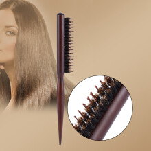 Wood Handle Natural Boar Bristle Hair Brush 24x3cm Brown Barber Tool