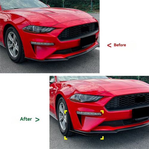 Front Bumper Lip Corner Spoiler Winglet Splitters for  Mustang MK6.5 2018-2023 Accessories Black 1