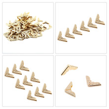 100pcs Retro Yellow Metal Scrapbook Corners