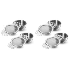 4Pcs Tea Filter, Stainless Steel Tea Strainer with Bowl, Ultra Fine Mesh Tea Strainers with Double Winged Handles